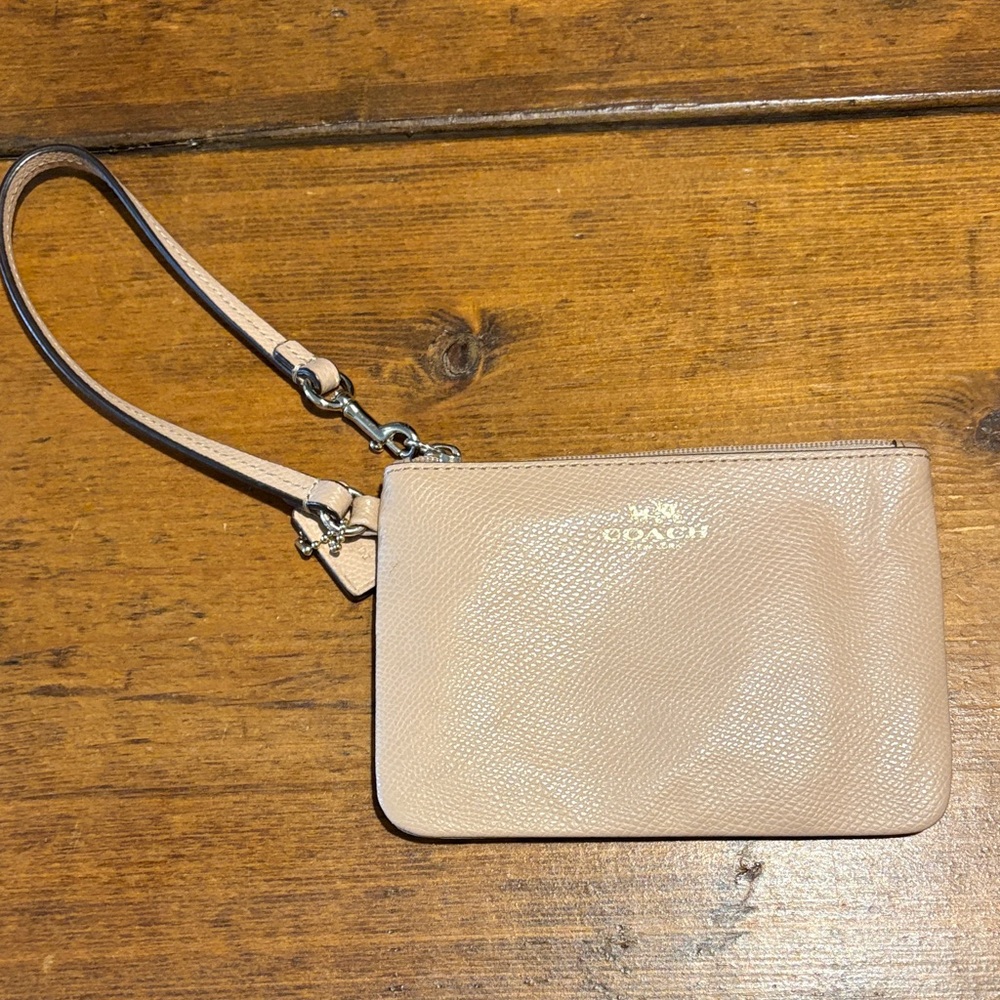 Coach Tan Leather Wristlet